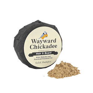 Hair and Beard Solid Shampoo with Shikakai and Patchouli Essential Oil - Wayward Chickadee